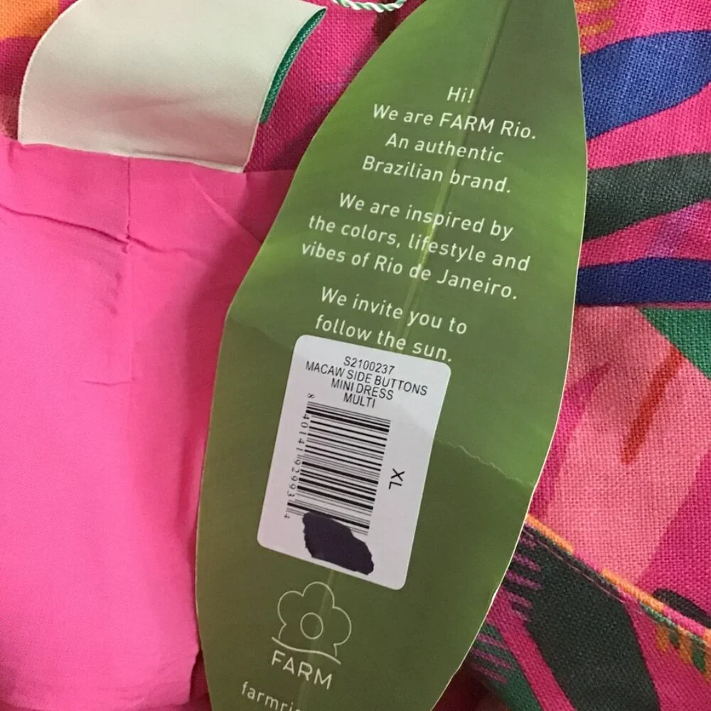 FARM RIO Macaw Side Buttons Mini Dress Multi - Picture 14 of 16